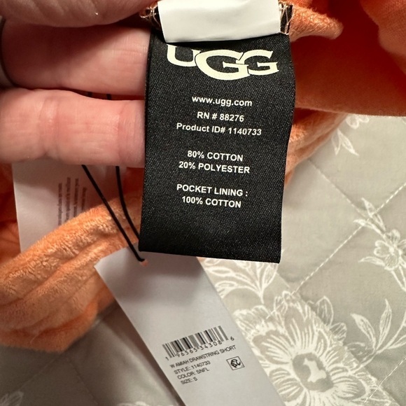 UGG Orange Terry Cloth Amiah Drawstring Shorts, Size Small (v) - Picture 6 of 7